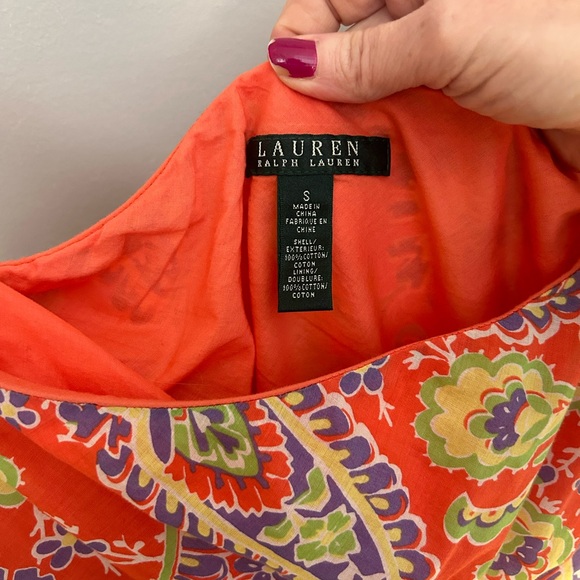 Lauren Ralph Lauren Bright Paisley 4 Tier Cotton Skirt Size S - Picture 3 of 3